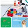 image:imagePicassoTiles 60 Piece Magnetic Tiles Clear 3D Building Blocks STEM Ages 3  Montessori sensory learning easy smallhand grip multiplayer group play fun preschool classroom gifting smooth safe edges60pc