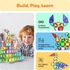 image:imagePicassoTiles 60 Piece Magnetic Tiles Clear 3D Building Blocks STEM Ages 3  Montessori sensory learning easy smallhand grip multiplayer group play fun preschool classroom gifting smooth safe edges65pc Nano With Pouch