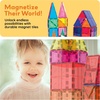 image:imagePicassoTiles 60 Piece Magnetic Tiles Clear 3D Building Blocks STEM Ages 3  Montessori sensory learning easy smallhand grip multiplayer group play fun preschool classroom gifting smooth safe edges60pc