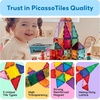 image:imagePicassoTiles 60 Piece Magnetic Tiles Clear 3D Building Blocks STEM Ages 3  Montessori sensory learning easy smallhand grip multiplayer group play fun preschool classroom gifting smooth safe edges60pc