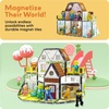image:imagePicassoTiles 60pc Magnetic Building Block Magnet Tile Toy Shop Theme Pretend Play Construction Kit Reconfigurable Printed Structure DoubleSided Printing Education STEM Learning Playset Ages 3 PTQ50Family Homestead Doll House