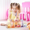 image:imagePicassoTiles 60pc Magnetic Building Block Magnet Tile Toy Shop Theme Pretend Play Construction Kit Reconfigurable Printed Structure DoubleSided Printing Education STEM Learning Playset Ages 3 PTQ50Princess Castle