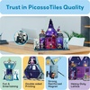 image:imagePicassoTiles 60pc Magnetic Building Block Magnet Tile Toy Shop Theme Pretend Play Construction Kit Reconfigurable Printed Structure DoubleSided Printing Education STEM Learning Playset Ages 3 PTQ50Haunted House