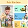 image:imagePicassoTiles 60pc Magnetic Building Block Magnet Tile Toy Shop Theme Pretend Play Construction Kit Reconfigurable Printed Structure DoubleSided Printing Education STEM Learning Playset Ages 3 PTQ50Family Homestead Doll House