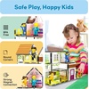 image:imagePicassoTiles 60pc Magnetic Building Block Magnet Tile Toy Shop Theme Pretend Play Construction Kit Reconfigurable Printed Structure DoubleSided Printing Education STEM Learning Playset Ages 3 PTQ50Family Homestead Doll House