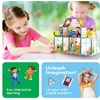 image:imagePicassoTiles 60pc Magnetic Building Block Magnet Tile Toy Shop Theme Pretend Play Construction Kit Reconfigurable Printed Structure DoubleSided Printing Education STEM Learning Playset Ages 3 PTQ50Family Homestead Doll House