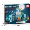 image:imagePicassoTiles 60pc Magnetic Building Block Magnet Tile Toy Shop Theme Pretend Play Construction Kit Reconfigurable Printed Structure DoubleSided Printing Education STEM Learning Playset Ages 3 PTQ50Haunted House