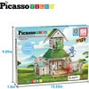image:imagePicassoTiles 60pc Magnetic Building Block Magnet Tile Toy Shop Theme Pretend Play Construction Kit Reconfigurable Printed Structure DoubleSided Printing Education STEM Learning Playset Ages 3 PTQ50Ninja Dojo House