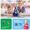 image:imagePicassoTiles 60pc Magnetic Building Block Magnet Tile Toy Shop Theme Pretend Play Construction Kit Reconfigurable Printed Structure DoubleSided Printing Education STEM Learning Playset Ages 3 PTQ50Haunted House