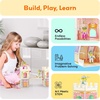 image:imagePicassoTiles 60pc Magnetic Building Block Magnet Tile Toy Shop Theme Pretend Play Construction Kit Reconfigurable Printed Structure DoubleSided Printing Education STEM Learning Playset Ages 3 PTQ50Princess Castle