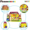 image:imagePicassoTiles 60pc Magnetic Building Block Magnet Tile Toy Shop Theme Pretend Play Construction Kit Reconfigurable Printed Structure DoubleSided Printing Education STEM Learning Playset Ages 3 PTQ50Toy Shop