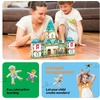 image:imagePicassoTiles 60pc Magnetic Building Block Magnet Tile Toy Shop Theme Pretend Play Construction Kit Reconfigurable Printed Structure DoubleSided Printing Education STEM Learning Playset Ages 3 PTQ50Medieval and Castle