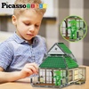 image:imagePicassoTiles 60pc Magnetic Building Block Magnet Tile Toy Shop Theme Pretend Play Construction Kit Reconfigurable Printed Structure DoubleSided Printing Education STEM Learning Playset Ages 3 PTQ50Ninja Dojo House