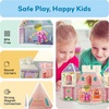 image:imagePicassoTiles 60pc Magnetic Building Block Magnet Tile Toy Shop Theme Pretend Play Construction Kit Reconfigurable Printed Structure DoubleSided Printing Education STEM Learning Playset Ages 3 PTQ50Princess Castle