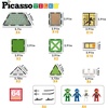 image:imagePicassoTiles 60pc Magnetic Building Block Magnet Tile Toy Shop Theme Pretend Play Construction Kit Reconfigurable Printed Structure DoubleSided Printing Education STEM Learning Playset Ages 3 PTQ50Ninja Dojo House