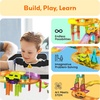 image:imagePicassoTiles 60pc Magnetic Tile Race Car Track Set STEM Construction Road Kit Building Blocks for Kids Toddlers Age 3 Plus Educational Travel Toy Sensory Preschool Learning for Boys and Girls PTMR6060pc Race Car Track Magnetic Tiles