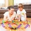 image:imagePicassoTiles 60pc Magnetic Tile Race Car Track Set STEM Construction Road Kit Building Blocks for Kids Toddlers Age 3 Plus Educational Travel Toy Sensory Preschool Learning for Boys and Girls PTMR6060pc Race Car Track Magnetic Tiles