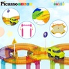 image:imagePicassoTiles 60pc Magnetic Tile Race Car Track Set STEM Construction Road Kit Building Blocks for Kids Toddlers Age 3 Plus Educational Travel Toy Sensory Preschool Learning for Boys and Girls PTMR6040pc Race Car Track Magnetic Tiles