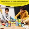 image:imagePicassoTiles 70 Piece Marble Run Magnetic Tiles Race Track STEM Ages 3  8 quarterround turns 10 long slides 4 Uturns 2 funnels amp 2 slopes 4 weighted balls BPAfree fine motor amp spatial playMarble Run Pete the Cat