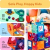 image:imagePicassoTiles 70 Piece Marble Run Magnetic Tiles Race Track STEM Ages 3  8 quarterround turns 10 long slides 4 Uturns 2 funnels amp 2 slopes 4 weighted balls BPAfree fine motor amp spatial playMarble Run 70pcs
