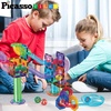 image:imagePicassoTiles 70 Piece Marble Run Magnetic Tiles Race Track STEM Ages 3  8 quarterround turns 10 long slides 4 Uturns 2 funnels amp 2 slopes 4 weighted balls BPAfree fine motor amp spatial playPTG02
