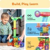 image:imagePicassoTiles 70 Piece Marble Run Magnetic Tiles Race Track STEM Ages 3  8 quarterround turns 10 long slides 4 Uturns 2 funnels amp 2 slopes 4 weighted balls BPAfree fine motor amp spatial playMarble Run AddOn Expansion Pack