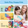 image:imagePicassoTiles 70 Piece Marble Run Magnetic Tiles Race Track STEM Ages 3  8 quarterround turns 10 long slides 4 Uturns 2 funnels amp 2 slopes 4 weighted balls BPAfree fine motor amp spatial playMarble Run AddOn Expansion Pack