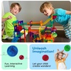 image:imagePicassoTiles 70 Piece Marble Run Magnetic Tiles Race Track STEM Ages 3  8 quarterround turns 10 long slides 4 Uturns 2 funnels amp 2 slopes 4 weighted balls BPAfree fine motor amp spatial playMarble Run 70pcs