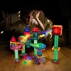 image:imagePicassoTiles 70 Piece Marble Run Magnetic Tiles Race Track STEM Ages 3  8 quarterround turns 10 long slides 4 Uturns 2 funnels amp 2 slopes 4 weighted balls BPAfree fine motor amp spatial playMarbles 4pc LED