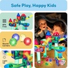 image:imagePicassoTiles 70 Piece Marble Run Magnetic Tiles Race Track STEM Ages 3  8 quarterround turns 10 long slides 4 Uturns 2 funnels amp 2 slopes 4 weighted balls BPAfree fine motor amp spatial playMarbles 4pc LED
