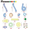 image:imagePicassoTiles 70 Piece Marble Run Magnetic Tiles Race Track STEM Ages 3  8 quarterround turns 10 long slides 4 Uturns 2 funnels amp 2 slopes 4 weighted balls BPAfree fine motor amp spatial playMarble Run Pete the Cat