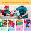 image:imagePicassoTiles 70 Piece Marble Run Magnetic Tiles Race Track STEM Ages 3  8 quarterround turns 10 long slides 4 Uturns 2 funnels amp 2 slopes 4 weighted balls BPAfree fine motor amp spatial playMarble Run 70pcs