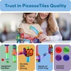 image:imagePicassoTiles 70 Piece Marble Run Magnetic Tiles Race Track STEM Ages 3  8 quarterround turns 10 long slides 4 Uturns 2 funnels amp 2 slopes 4 weighted balls BPAfree fine motor amp spatial play4pc Marbles