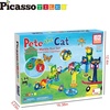 image:imagePicassoTiles 70 Piece Marble Run Magnetic Tiles Race Track STEM Ages 3  8 quarterround turns 10 long slides 4 Uturns 2 funnels amp 2 slopes 4 weighted balls BPAfree fine motor amp spatial playMarble Run Pete the Cat