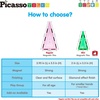 image:imagePicassoTiles 71pc Mini Diamond Series Winter Ice Theme Magnetic Tile Building Blocks 2 Character Action Figures Travel Size OntheGo Magnet Construction Toy Set STEM Development Kit Ages 3 PTM7113pcs Mini
