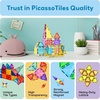 image:imagePicassoTiles 71pc Mini Diamond Series Winter Ice Theme Magnetic Tile Building Blocks 2 Character Action Figures Travel Size OntheGo Magnet Construction Toy Set STEM Development Kit Ages 3 PTM7148pcs Mini With Windows and Doors