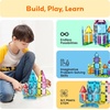 image:imagePicassoTiles 71pc Mini Diamond Series Winter Ice Theme Magnetic Tile Building Blocks 2 Character Action Figures Travel Size OntheGo Magnet Construction Toy Set STEM Development Kit Ages 3 PTM7148pcs Mini With Windows and Doors