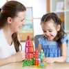 image:imagePicassoTiles 71pc Mini Diamond Series Winter Ice Theme Magnetic Tile Building Blocks 2 Character Action Figures Travel Size OntheGo Magnet Construction Toy Set STEM Development Kit Ages 3 PTM7148pcs Mini With Windows and Doors