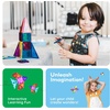 image:imagePicassoTiles 71pc Mini Diamond Series Winter Ice Theme Magnetic Tile Building Blocks 2 Character Action Figures Travel Size OntheGo Magnet Construction Toy Set STEM Development Kit Ages 3 PTM7160pcs Mini