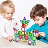 image:imagePicassoTiles 71pc Mini Diamond Series Winter Ice Theme Magnetic Tile Building Blocks 2 Character Action Figures Travel Size OntheGo Magnet Construction Toy Set STEM Development Kit Ages 3 PTM7150pcs Mini With Case