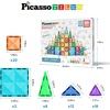 image:imagePicassoTiles 71pc Mini Diamond Series Winter Ice Theme Magnetic Tile Building Blocks 2 Character Action Figures Travel Size OntheGo Magnet Construction Toy Set STEM Development Kit Ages 3 PTM7160pcs Mini