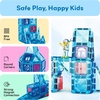 image:imagePicassoTiles 71pc Mini Diamond Series Winter Ice Theme Magnetic Tile Building Blocks 2 Character Action Figures Travel Size OntheGo Magnet Construction Toy Set STEM Development Kit Ages 3 PTM7171pcs Mini With 2 Action Figures