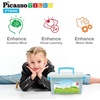 image:imagePicassoTiles 8 Styles Interlocking Sensory Toys Wooden Burr Cube Ball and Barrels Logic Skill Genius Puzzle Brain Teaser Games amp Intellectual 3D Assembling Educational Toy Set for Kids amp Adults PTP08400pc Toy Straw