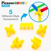 image:imagePicassoTiles 8 Styles Interlocking Sensory Toys Wooden Burr Cube Ball and Barrels Logic Skill Genius Puzzle Brain Teaser Games amp Intellectual 3D Assembling Educational Toy Set for Kids amp Adults PTP08400pc Toy Straw