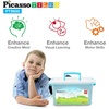 image:imagePicassoTiles 8 Styles Interlocking Sensory Toys Wooden Burr Cube Ball and Barrels Logic Skill Genius Puzzle Brain Teaser Games amp Intellectual 3D Assembling Educational Toy Set for Kids amp Adults PTP08600pc Toy Straw