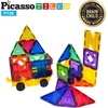 image:imagePicassoTiles 80 Pcs Magnetic Building Tiles Magnet Building Block Toys WCar Diamond Educational Construction Playset Toy for STEM Sensory Gifts Kid Brain Development Stacking Blocks Construction SetRed