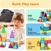 image:imagePicassoTiles 80 Pcs Magnetic Building Tiles Magnet Building Block Toys WCar Diamond Educational Construction Playset Toy for STEM Sensory Gifts Kid Brain Development Stacking Blocks Construction SetMulticolored With Car  Bag