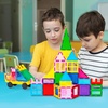 image:imagePicassoTiles 80 Pcs Magnetic Building Tiles Magnet Building Block Toys WCar Diamond Educational Construction Playset Toy for STEM Sensory Gifts Kid Brain Development Stacking Blocks Construction SetMulticolored With Car  Bag