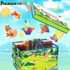 image:imagePicassoTiles 80pc School Hospital Police Station 3in1 Theme Magnet Self Adhesive Backing StickOn Puzzle Graphic Kit and Overlay Maps for Magnetic Building Blocks STEM Learning Construction ToyForest Animal Theme