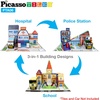 image:imagePicassoTiles 80pc School Hospital Police Station 3in1 Theme Magnet Self Adhesive Backing StickOn Puzzle Graphic Kit and Overlay Maps for Magnetic Building Blocks STEM Learning Construction Toy3in1 Magnetic Building Theme